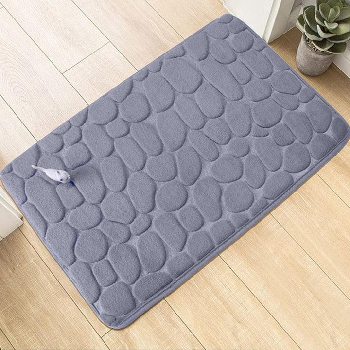 Embossed Coral Fleece Floor Mat: Soft and Absorbent - HassleFreeMart